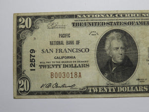 $20 1929 San Francisco California National Currency Bank Note Bill #12579 FINE