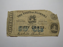 Load image into Gallery viewer, $.50 1863 Montgomery Alabama AL Obsolete Currency Bank Note Bill State of AL