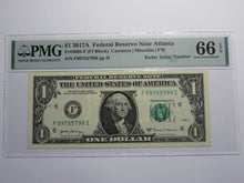 Load image into Gallery viewer, $1 2017 Radar Serial Number Federal Reserve Currency Bank Note Bill PMG UNC66EPQ