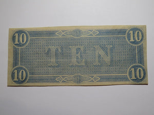 $10 1864 Richmond Virginia VA Confederate Currency Bank Note Bill RARE T68 VF