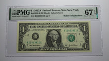 Load image into Gallery viewer, $1 2003 Radar Serial Number Federal Reserve Currency Bank Note Bill PMG UNC67EPQ