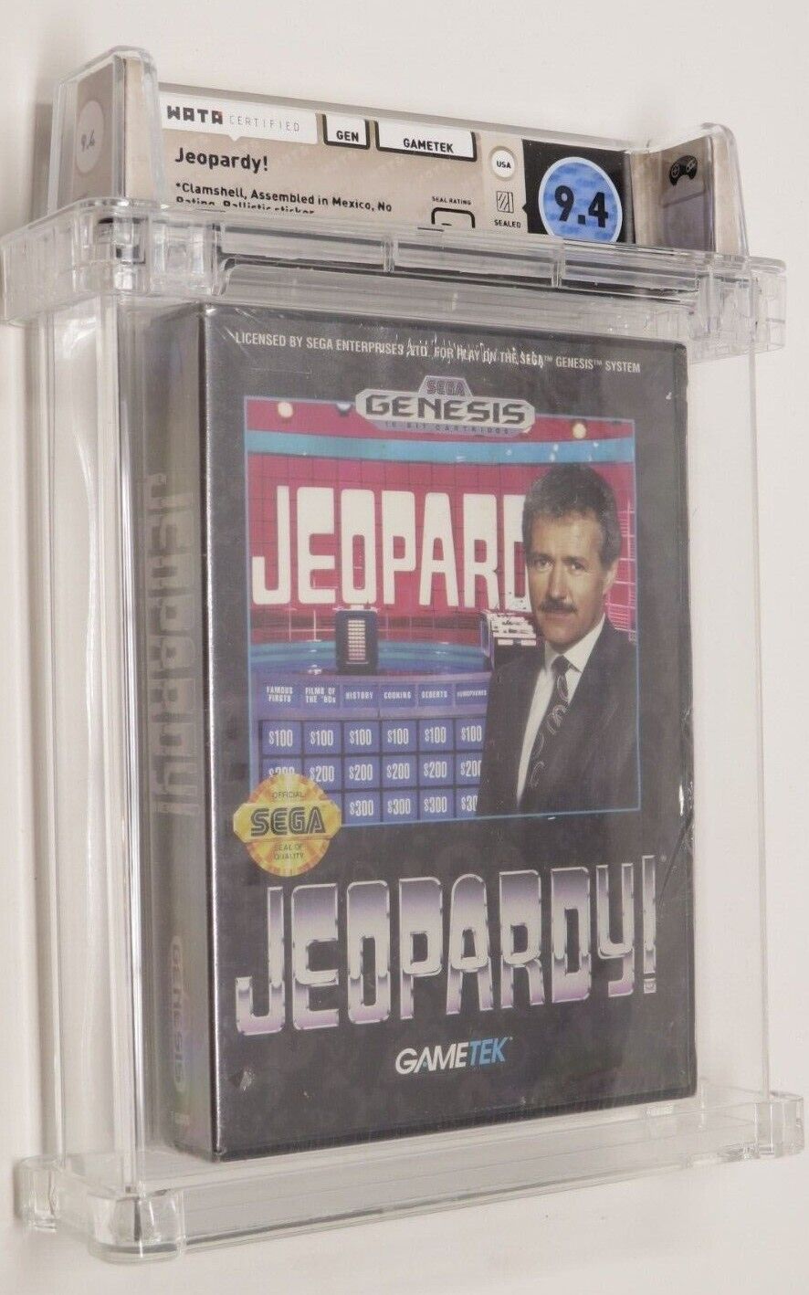Brand New Jeopardy! Sega Genesis Factory Sealed Video Game Wata Graded 9.4 B+