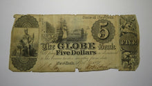 Load image into Gallery viewer, $5 1840 New York City NY Obsolete Currency Bank Note Bill! The Globe Bank NYC