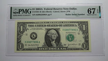 Load image into Gallery viewer, $1 2003 Radar Serial Number Federal Reserve Currency Bank Note Bill PMG UNC67EPQ