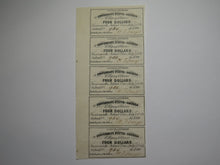 Load image into Gallery viewer, $4 1861 Confederate Bond Coupon Certificate Uncut Sheet Currency Bank Note Bill