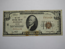 Load image into Gallery viewer, $10 1929 Madison Indiana IN National Currency Bank Note Bill Charter #111 VF