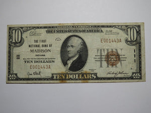 $10 1929 Madison Indiana IN National Currency Bank Note Bill Charter #111 VF