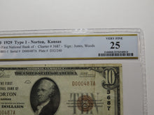 Load image into Gallery viewer, $10 1929 Norton Kansas KS National Currency Bank Note Bill Ch. #3687 PCGS VF25