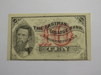 $.10 1870's Poughkeepsie New York Obsolete Currency Note Eastman College