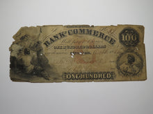 Load image into Gallery viewer, $100 1856 Savannah Georgia GA Obsolete Currency Bank Note Bill Bank of Commerce