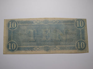 $10 1864 Richmond Virginia VA Confederate Currency Bank Note Bill RARE T68 XF