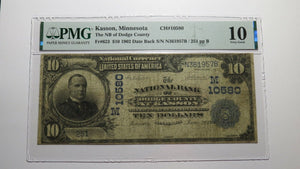 $10 1902 Kasson Minnesota MN National Currency Bank Note Bill Ch #10580 VG10 PMG