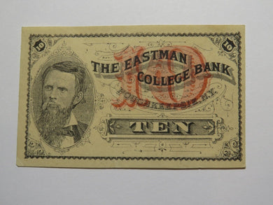 $.10 1870's Poughkeepsie New York Obsolete Currency Note Eastman College