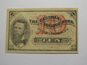 $.10 1870's Poughkeepsie New York Obsolete Currency Note Eastman College