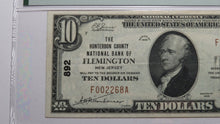 Load image into Gallery viewer, $10 1929 Flemington New Jersey NJ National Currency Bank Note Bill #892 VF35EPQ
