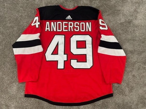 2018 Joey Anderson New Jersey Devils Brodeur Night Game Used Worn Hockey Jersey