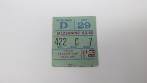 April 23, 1972 New York Rangers Vs Chicago Blackhawks Playoff Hockey Ticket Stub