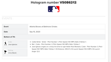 Load image into Gallery viewer, 2020 Jose Iglesias Baltimore Orioles Game Used Single Baseball! 1B Hit! Braves