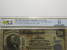 Load image into Gallery viewer, $20 1902 Red Bank New Jersey NJ National Currency Bank Note Bill #2257 F12 PCGS