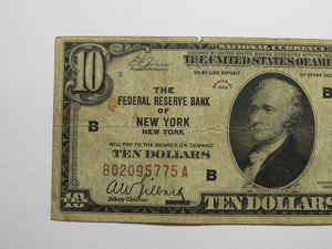 $10 1929 New York City NYC National Currency Note Federal Reserve Bank Note Bill
