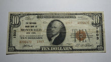 Load image into Gallery viewer, $10 1929 Monticello New York NY National Currency Bank Note Bill Ch. #1503 VF+