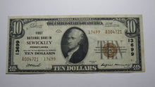 Load image into Gallery viewer, $10 1929 Sewickley Pennsylvania PA National Currency Bank Note Bill Ch #13699 VF